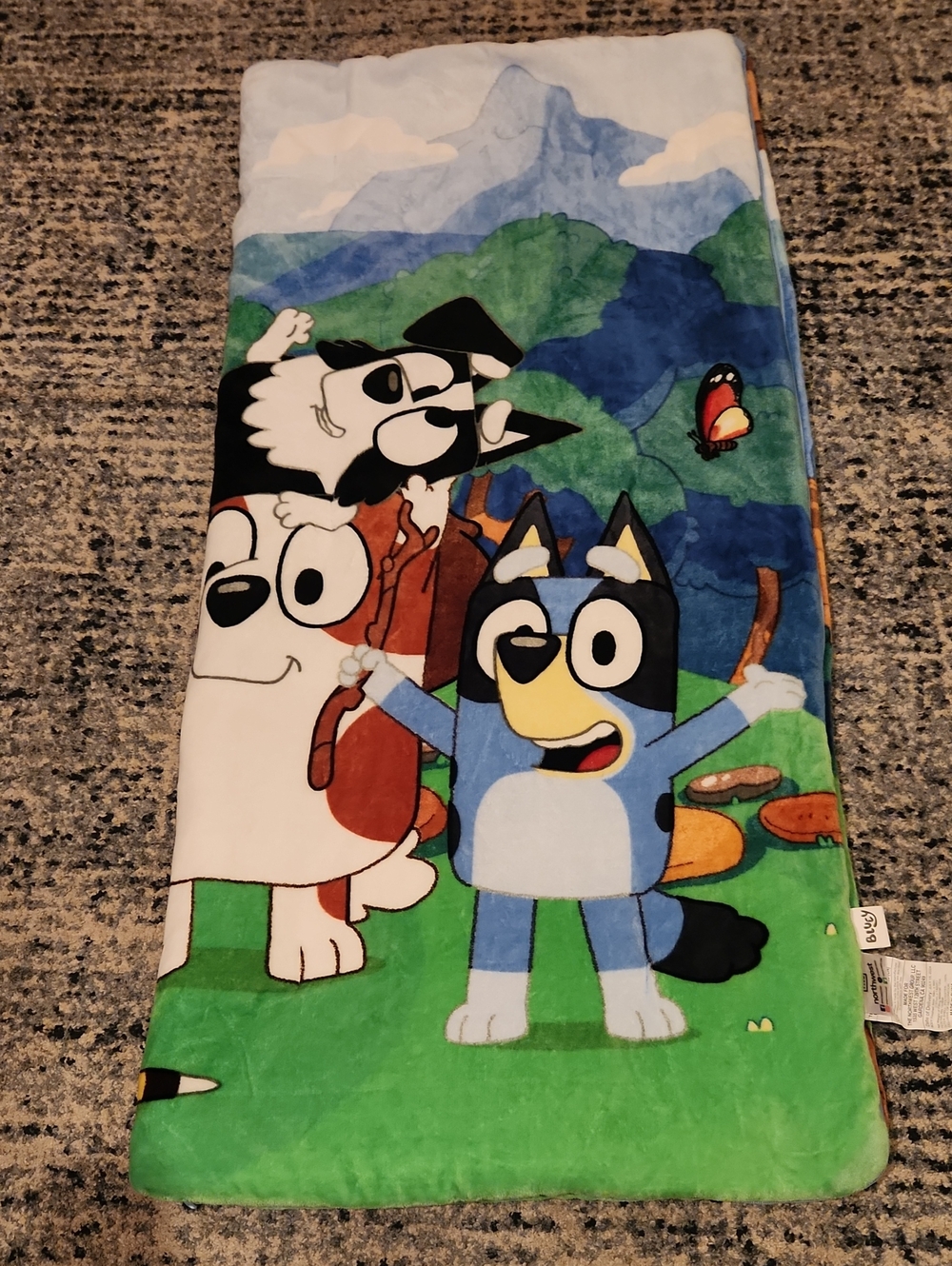 Bluey Plush Kids Sleeping Bag - Multicolor Cartoon Print